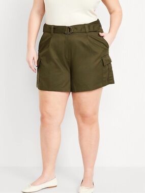 Old Navy Extra High-Waisted Cargo Shorts Conifer size 14